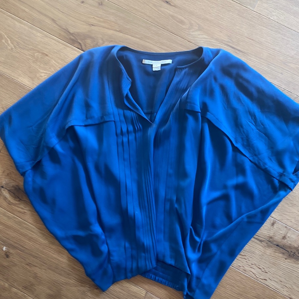 DVF royal blue silk blouse